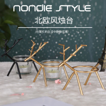  Deer candlestick ornaments Light luxury Nordic romantic dining table candlelight dinner props Home room Home decoration ins