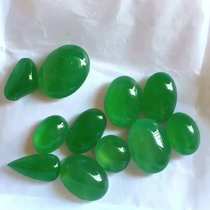 Natural Jadeite A goods full green ring surface high ice seed green ring face big egg surface naked stone certificate