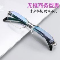 With pure titanium rimless myopia glasses men with degree myopia can be matched with finished 100 150 200 300 degrees
