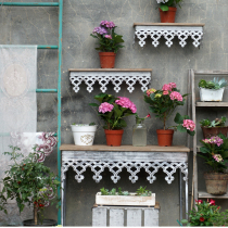 American Country Make Old Iron Balcony Rack Gardening Grocery Solid Wood Table Garden Outdoor Decorative Flower Rack