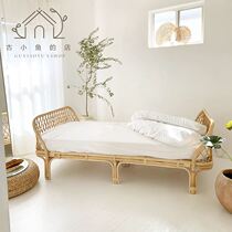 Nordic Rattan Bed Linen Natural Real Vine Simple single bed 1 8 m Minjuku cane Woven Bed Children Bed Rattan Bed