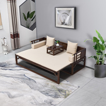 New Chinese style solid wood Luohan bed Multifunctional Sofa simple solid wood tea room Zen beauty bed three-piece furniture