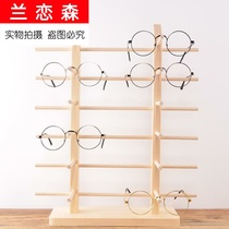  Props turn jewelry Wooden sunglasses sunglasses watch showcase custom hanging glasses shelf glasses storage rack hanging wall