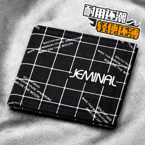 Male Korean version Chaude ultra slim canvas short cloth wallet boys brief student trend fashion individuality thin money clip wave
