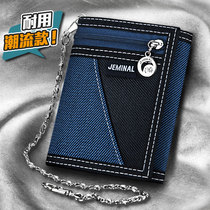 Male Korean version of cloth three-fold short canvas folding small wallet female mens tide card students Boys Boys Boys Boys Boys and children
