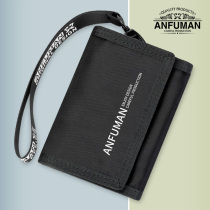 Minimalist Triple Fold Canvas Short Wallet Woman Male Universal Student Boy Cloth Wallet short and small wallet