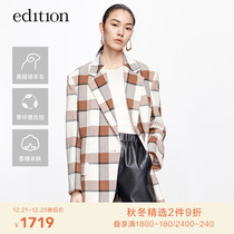 edition lattice profile blazer women Spring and Autumn design sense suit WOOLMARK
