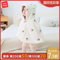 Baby cloak cloak autumn and winter out men and women Baby out shawl spring and autumn baby plus velvet wind