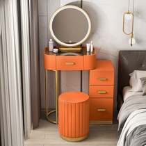 Light luxury glass dressing table 2021 new small ins Wind bedroom makeup table small apartment stretch makeup table