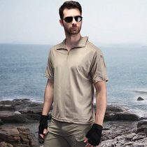 Outdoor sports summer thin material short sleeve T-shirt men quick-drying camouflage T-shirt casual loose tooling tactical top