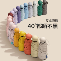 Capsule sun umbrella female sunscreen Anti-UV shading umbrella dual-use Mini Five fold small and portable fully automatic