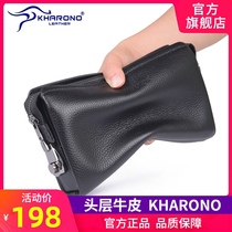 Singapore Tidal Hand Bag Men Genuine Leather Wallet Mens Hands With Bag Large Capacity Casual Business Soft Bull Leather Hand Grip Bag
