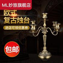 Eurostyle Three Heads Five Heads Wax Candlestick Hotel Wedding Candleholders Exclusive West Restaurant Candlelight Dinner Retro Candlesticks