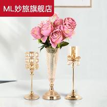 Crystal Candle Holder Light Extravagant Table Eu Style Candlelight Dinner Atmosphere Arrangement Wax Candleholder Household Candle Hem vase