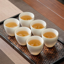 Sutton white jade porcelain tea cup handmade gold tea bowl owner single Cup 4 6 Kung Fu Tea Cup custom logo