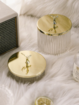 European-style transparent glass jar jewelry storage premium luxury tabletop storage ornament cotton swab cotton swab cotton case
