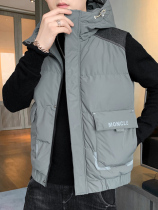 European station tooling vest coat men's winter large size waistcoat down cotton trend warm windproof vest coat