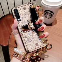 Meihu 2021 mirror pearl chain suitable for Huawei p30 mobile phone shell female curved screen personality creative with lanyard p30pro new limited edition high-end net red tide all-inclusive protective cover