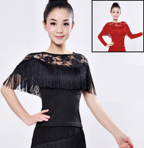 Gitba dance costume new Latin dance fringe top lace sexy fashion dance top bat sleeves