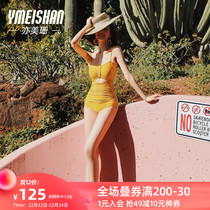 Yi Meishan swimsuit womens conjoined 2021 New Fashion Korean ins thin conservative hot spring sexy swimsuit