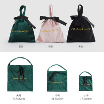 High-grade Nordic embroidered velvet cloth bag portable cosmetic bag small handbag storage bag