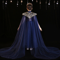 Childrens Chinese style high-end tailing cheongsam dress girl stage performance show national tide princess dress summer