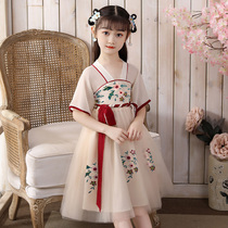 Girl Summer Clothing Dress Dress 2023 New Children Spring Autumn Hanfu Girl Foreign Air Princess Dresses Dresses Dresses Summer