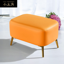 Light luxury sofa stool living room foot change shoe stool home door rectangular leather stool soft bag cushion wearing shoes stool