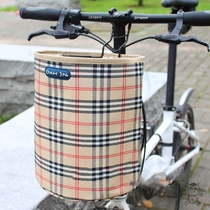 Folding bike basket Thickened Canvas Car Basket Skateboard Electric Car Basket Waterproof Front Car Basket
