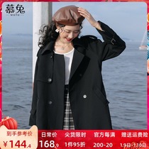 Small English style black short windbreaker womens autumn clothing 2021 new fashion temperament senior sense coat thin