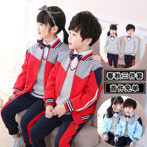 Kindergarten garden clothes spring and autumn winter clothes British style Primary School uniforms children cotton winter suits three sets