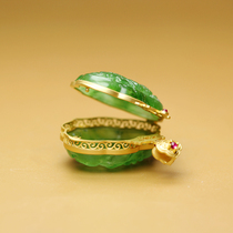 Hetian Jade hollow Ruyi sachet pendant Jasper 18K gold inlaid jade double-sided Ruyi sweater chain pendant female Su Gong