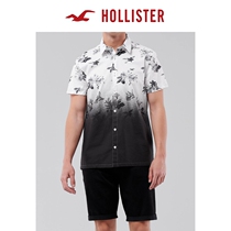 Hollister autumn elastic slim poplin short sleeve shirt men 310260-1