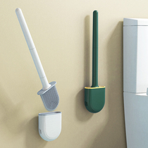 Toilet toilet brush Wall-mounted punch-free cleaning brush without dead angle Silicone long handle toilet brush artifact wall-mounted