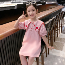 Childrens dress summer dress 2021 new little girl doll collar net red foreign princess dress girls childrens clothing skirt