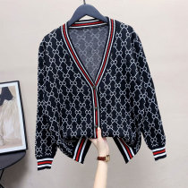 Knitted cardigan womens spring and autumn clothing 2021 New February August this year popular casual loose net red sweater coat tide