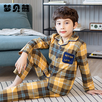 Boys pajamas autumn cotton long sleeve set autumn boys big children thin baby children home clothes spring and autumn