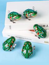 Childrens chain iron frog clockwork toy after 8090 classic nostalgic winding animal jumping frog bouncing baby