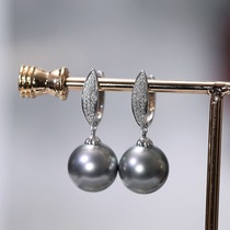 Japanese akoya mother shell pearl pendant really hemp temperament gray earrings 925 silver earrings necklace set women