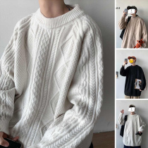 Autumn and winter New sweater boys loose Joker lazy wind sweater jacket Hong Kong style ins trend casual thread clothing
