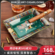 CIGARLOONG cigar ashtray European carved bone porcelain enamel color hand painted retro home furnishings cigar ashtray