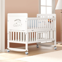 zedbed crib solid wood splicing large bed European-style multifunction baby bbcradle newborn child bed can be moved