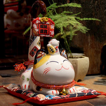 Zhaocai cat piggy bank creative long tail cat ceramic opening gift shop cashier decoration home living room accessories