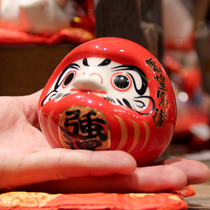 Fuyuan Cat mini small Red strong luck Dharma decoration desk Ceramic money saving piggy bank creative gift
