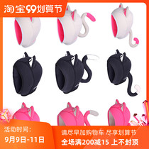 AturDive cartoon cat girl diving cap cat headgear snorkeling anti-tanning tail can be changed to Black Pink White 3 colors