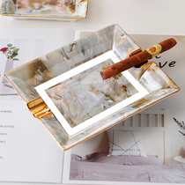 Marble Tattoo Cigar Ashtray European-style Ceramic Light Lavish Ashtrays Large Living Room Creative Clubhouse Sketch Ktv