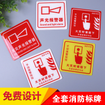 Acrylic Fire Manual Alarm Button Logo Sign Signs Fire Audible and visual alarm ID card