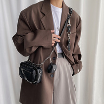 Korean niche design multi-pack combination shoulder bag INS advanced sense Street chain bag male leather trend small bag