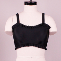 Bikini top with wooden ears 2020 new one-piece womens swimsuit Korean ins split solid color retro vest