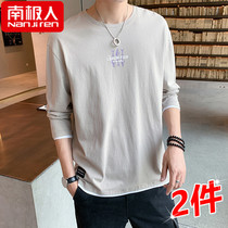 Antarctic long-sleeved t-shirt Mens summer trend brand ins student pure cotton spring and autumn t-shirt bottoming shirt top clothes